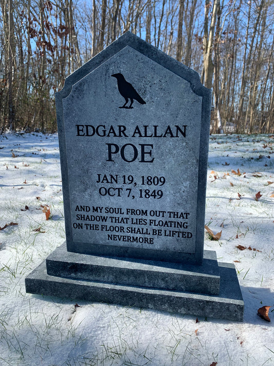Edgar Allan Poe Raven Poem Halloween Tombstone