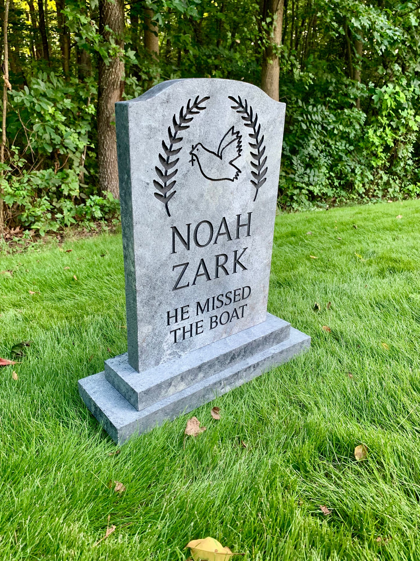Noah Zark Missed the Boat Funny Tombstone