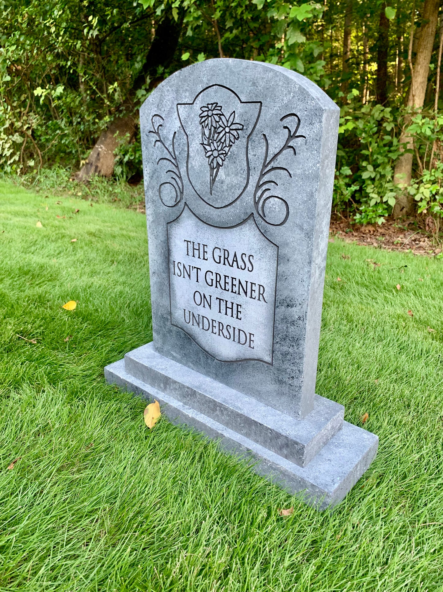 The Grass Isn't Greener on the Underside Tombstone