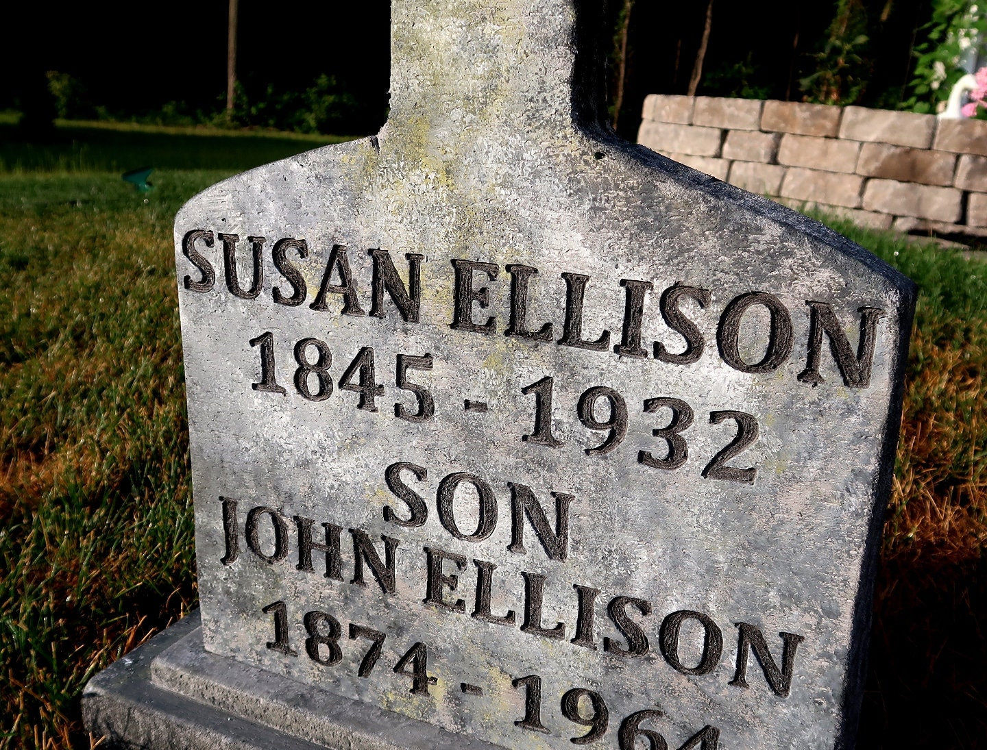 Mother-Son Tombstone Cemetery Prop