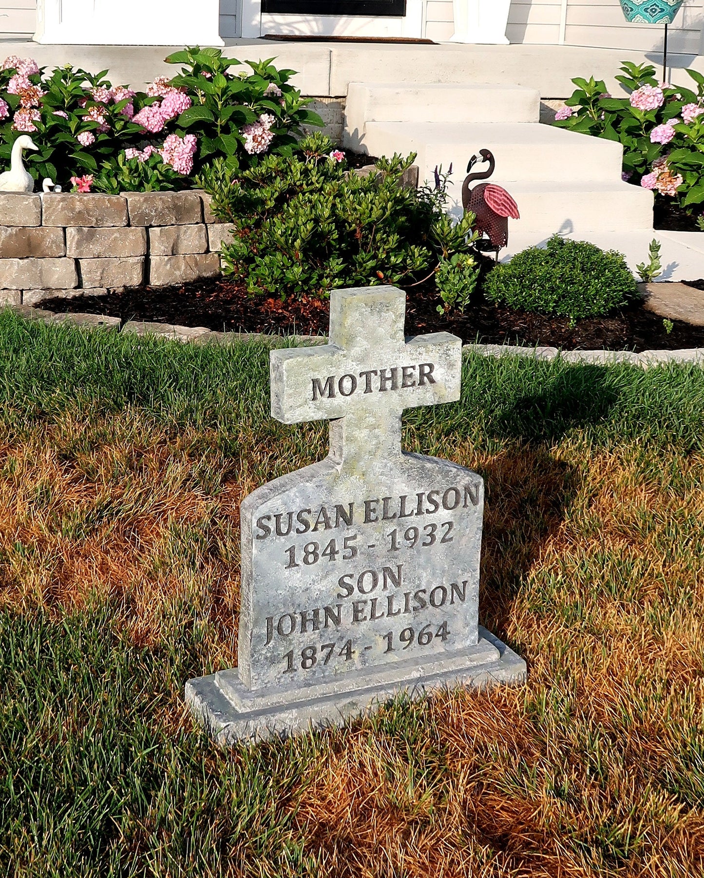 Mother-Son Tombstone Cemetery Prop
