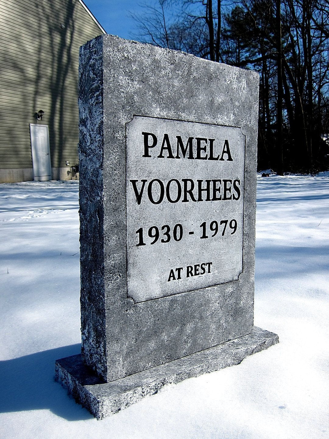 Pamela Voorhees Life Size Tombstone Movie Replica Friday the 13th