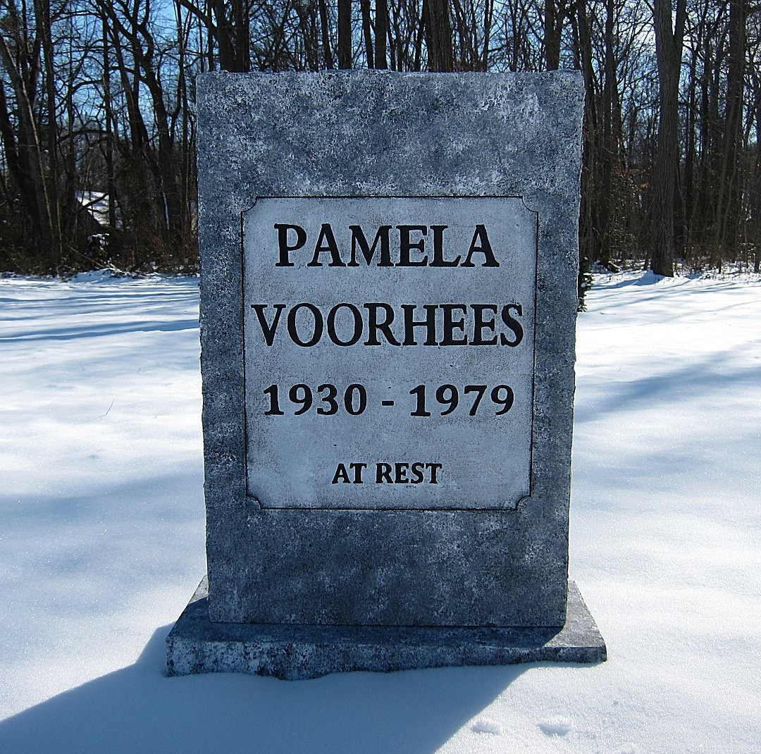 Pamela Voorhees Life Size Tombstone Movie Replica Friday the 13th