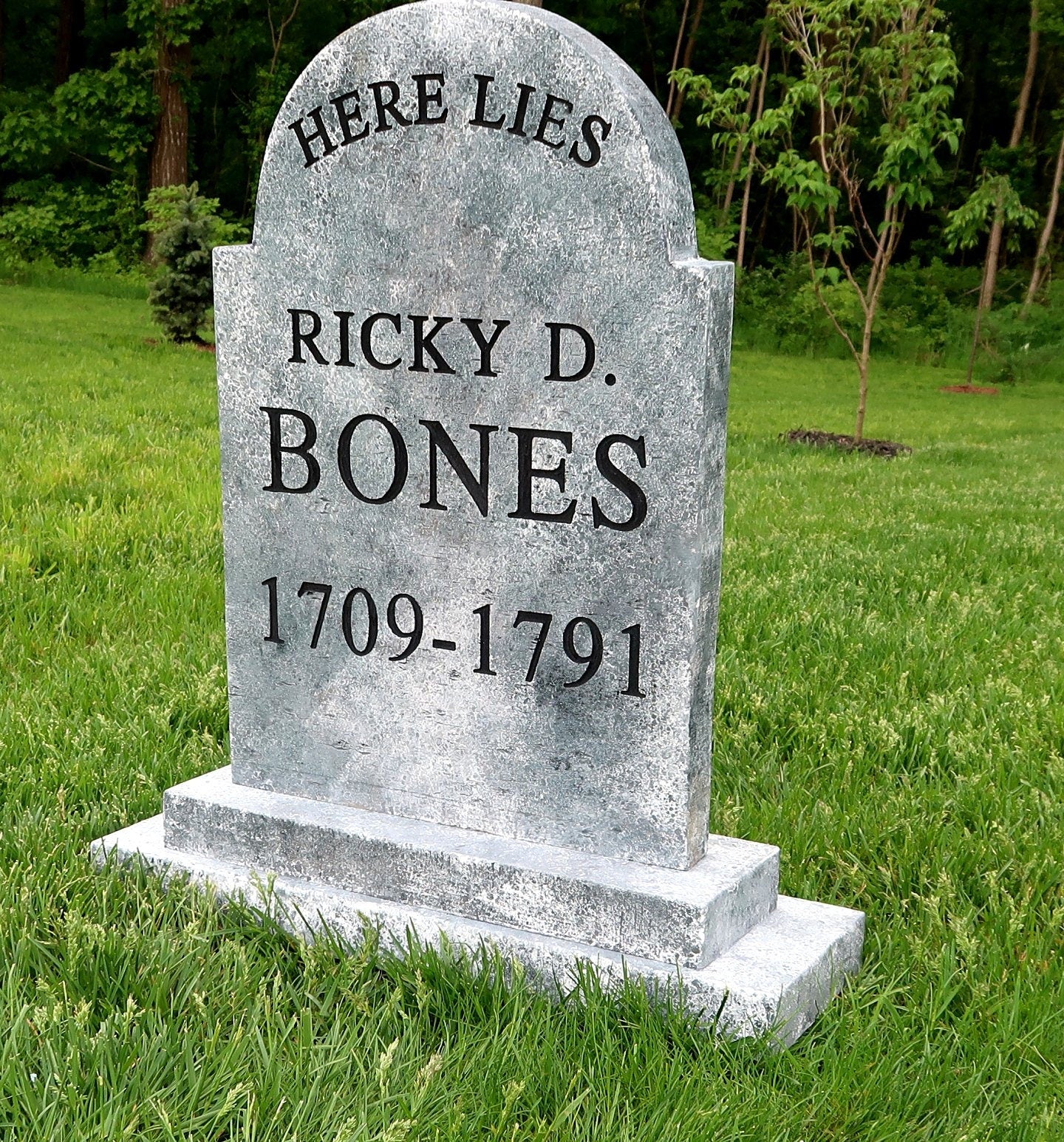 RICKY D BONES Silly Halloween Tombstone Prop