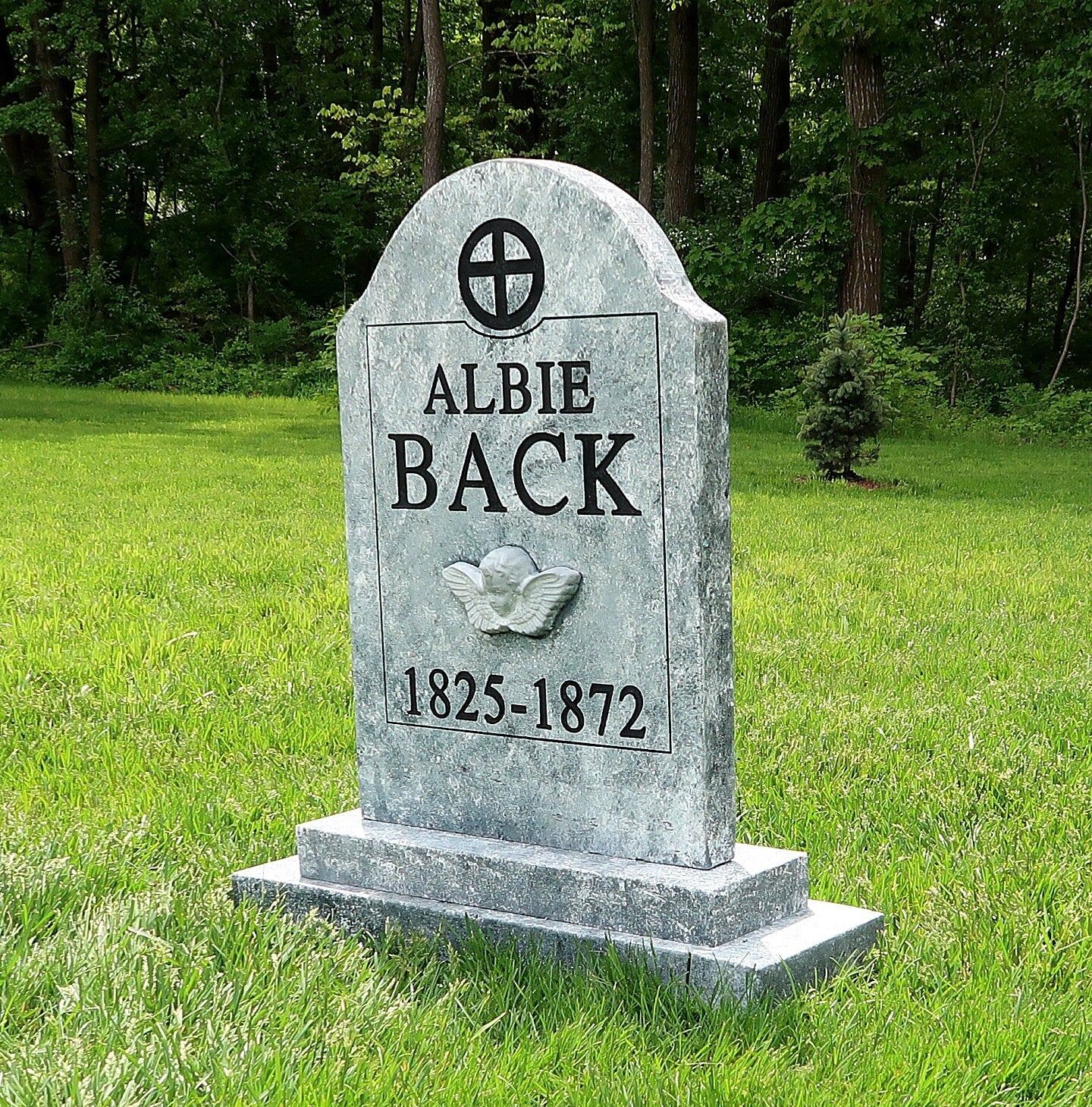 Albie Back Silly Halloween Tombstone