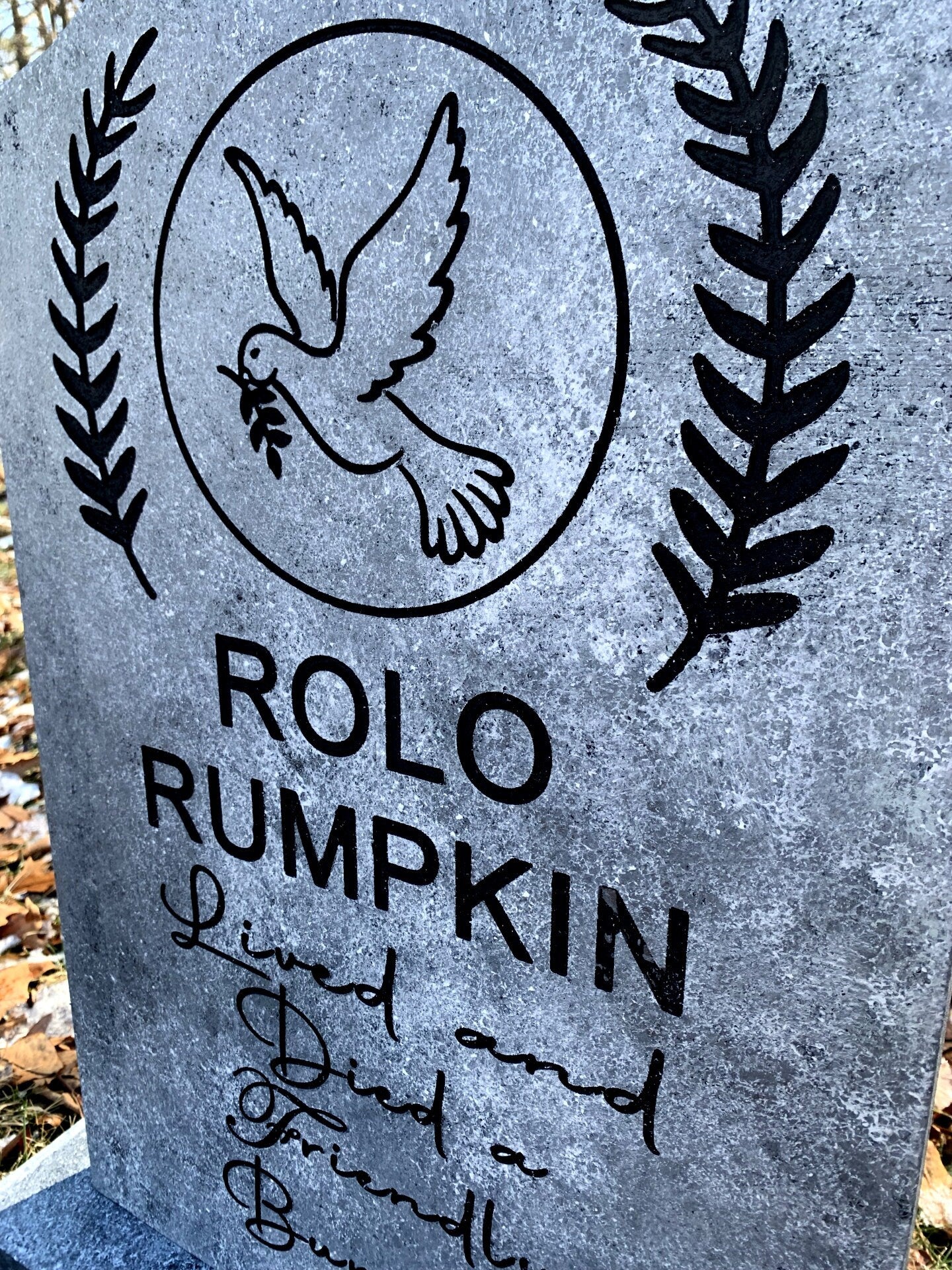 Rolo Rumpkin Friendly Bumpkin Halloween Tombstone