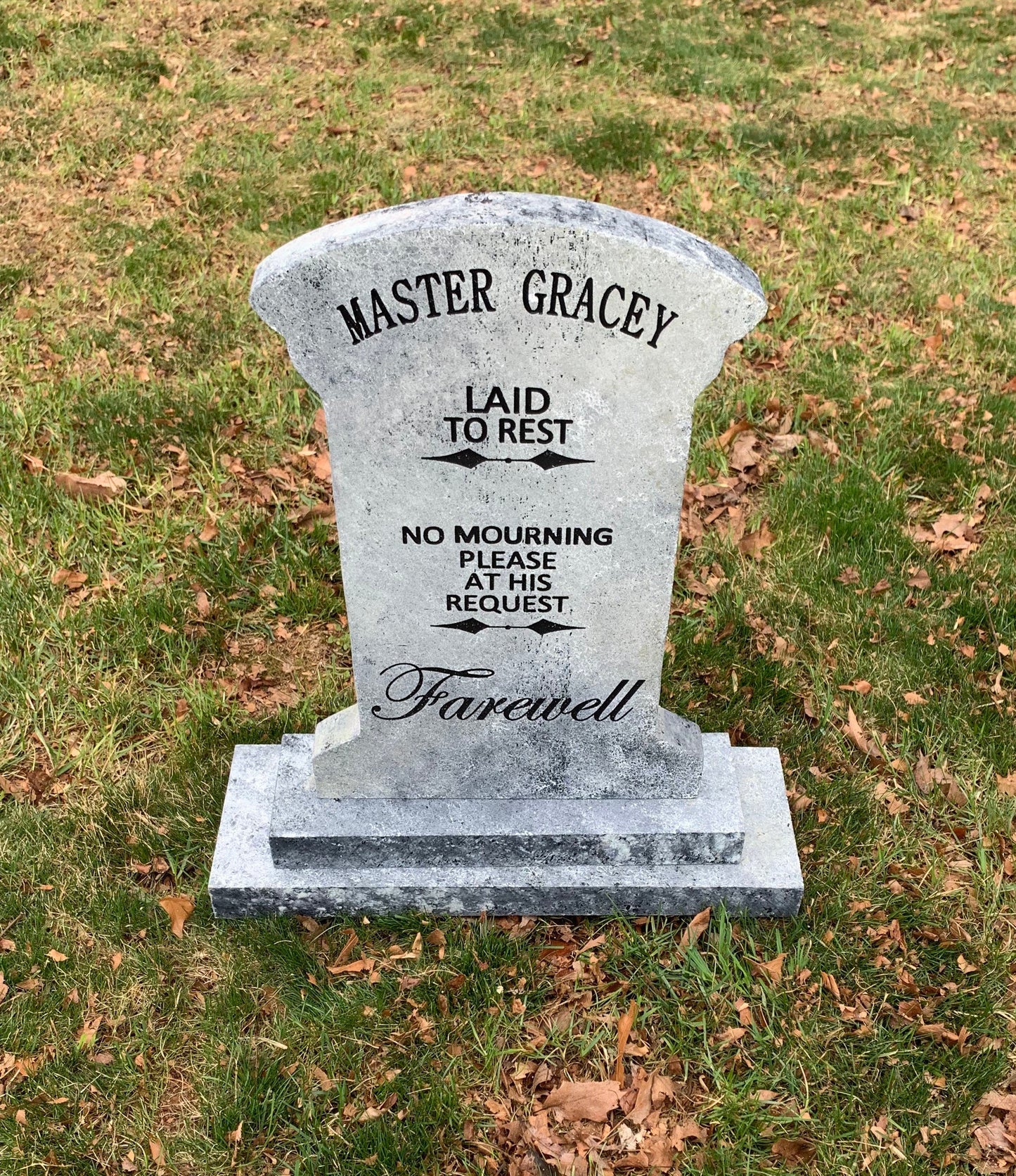 Farewell Master Gracey Tombstone