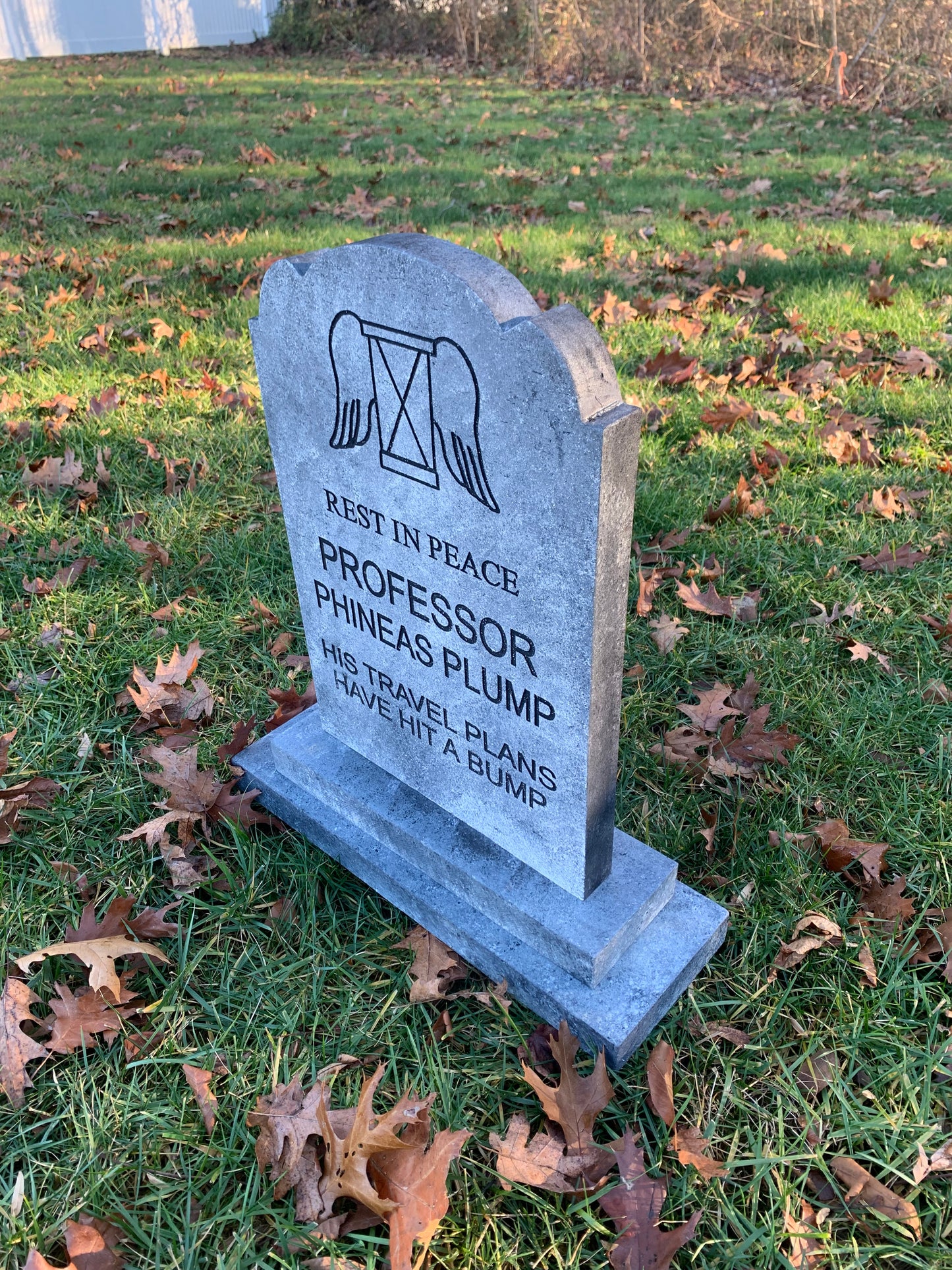 Professor Phineas Plump Hitchhiking Ghosts Haunted Mansion Halloween Tombstone