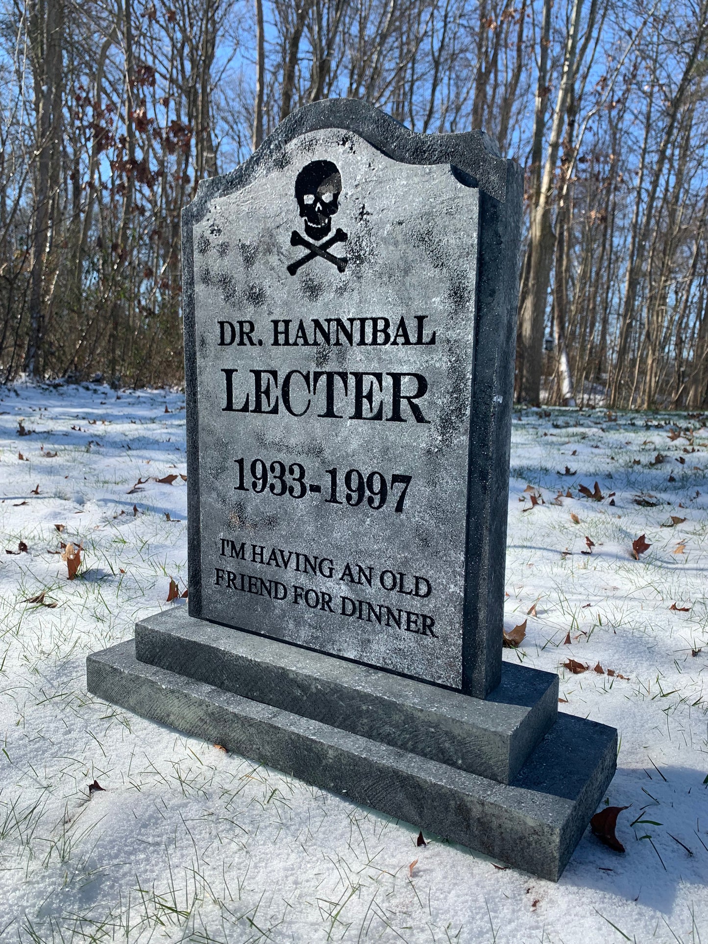 Dr. Hannibal Lecter I'm Having an Old Friend for Dinner Halloween Tombstone