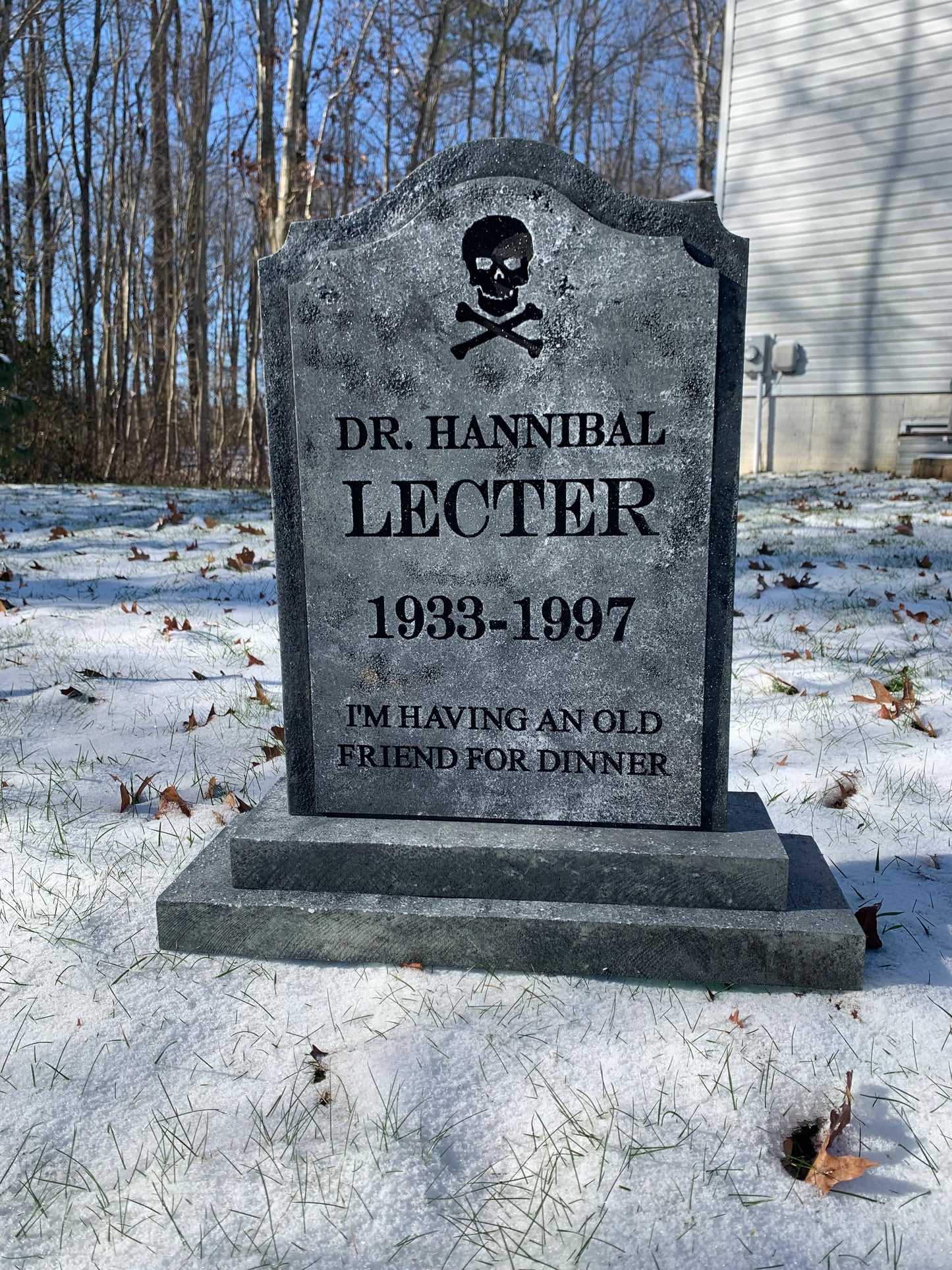 Dr. Hannibal Lecter I'm Having an Old Friend for Dinner Halloween Tombstone