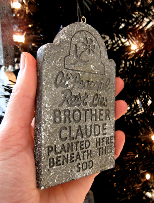 Brother Claude Haunted Mansion Mini Ornament Tombstone