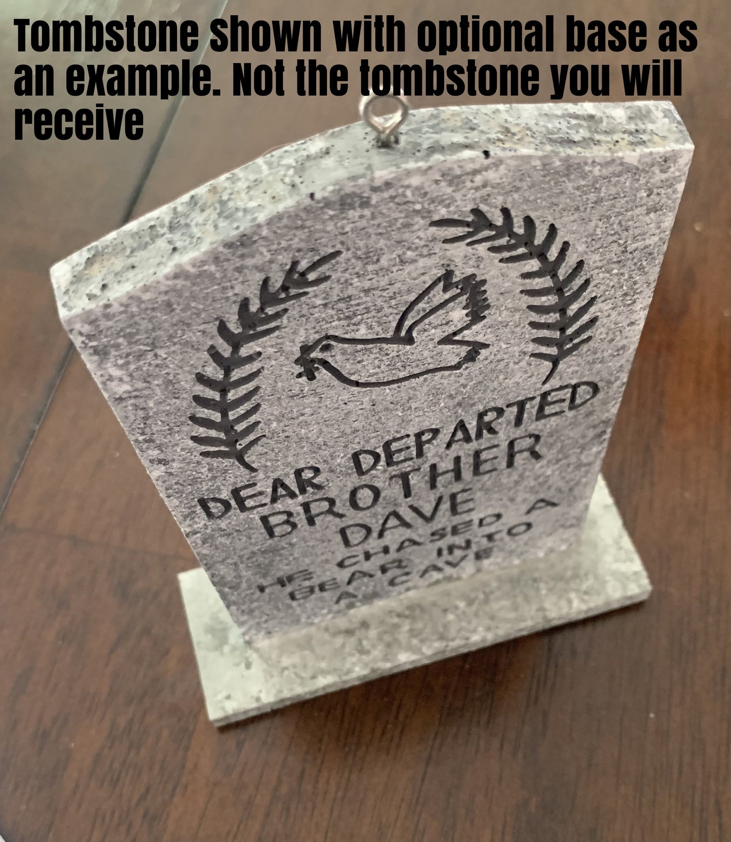 Dear Departed Brother Dave Haunted Mansion Mini Ornament Tombstone