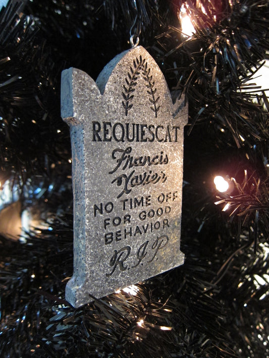 Requiescat Francis Xavier Haunted Mansion Mini Ornament Tombstone