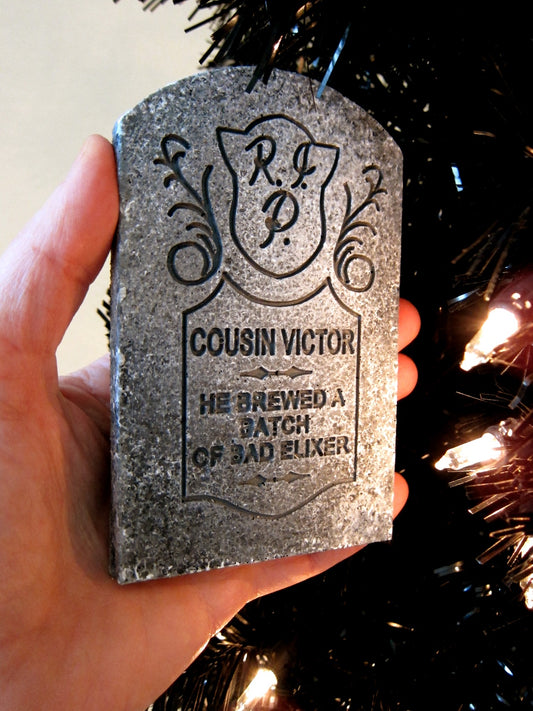 Cousin Victor Haunted Mansion Mini Ornament Tombstone
