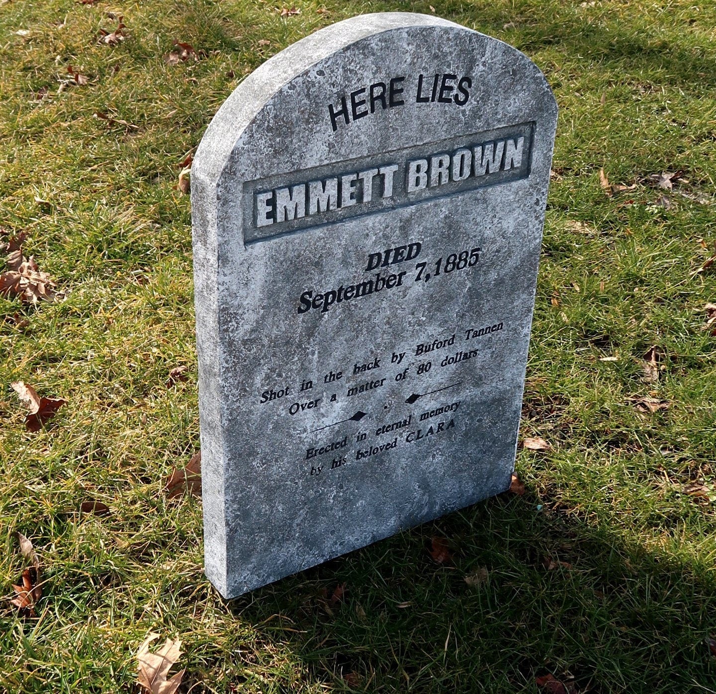 Emmett Brown "DOC" Back to the Future 3 III Tombstone