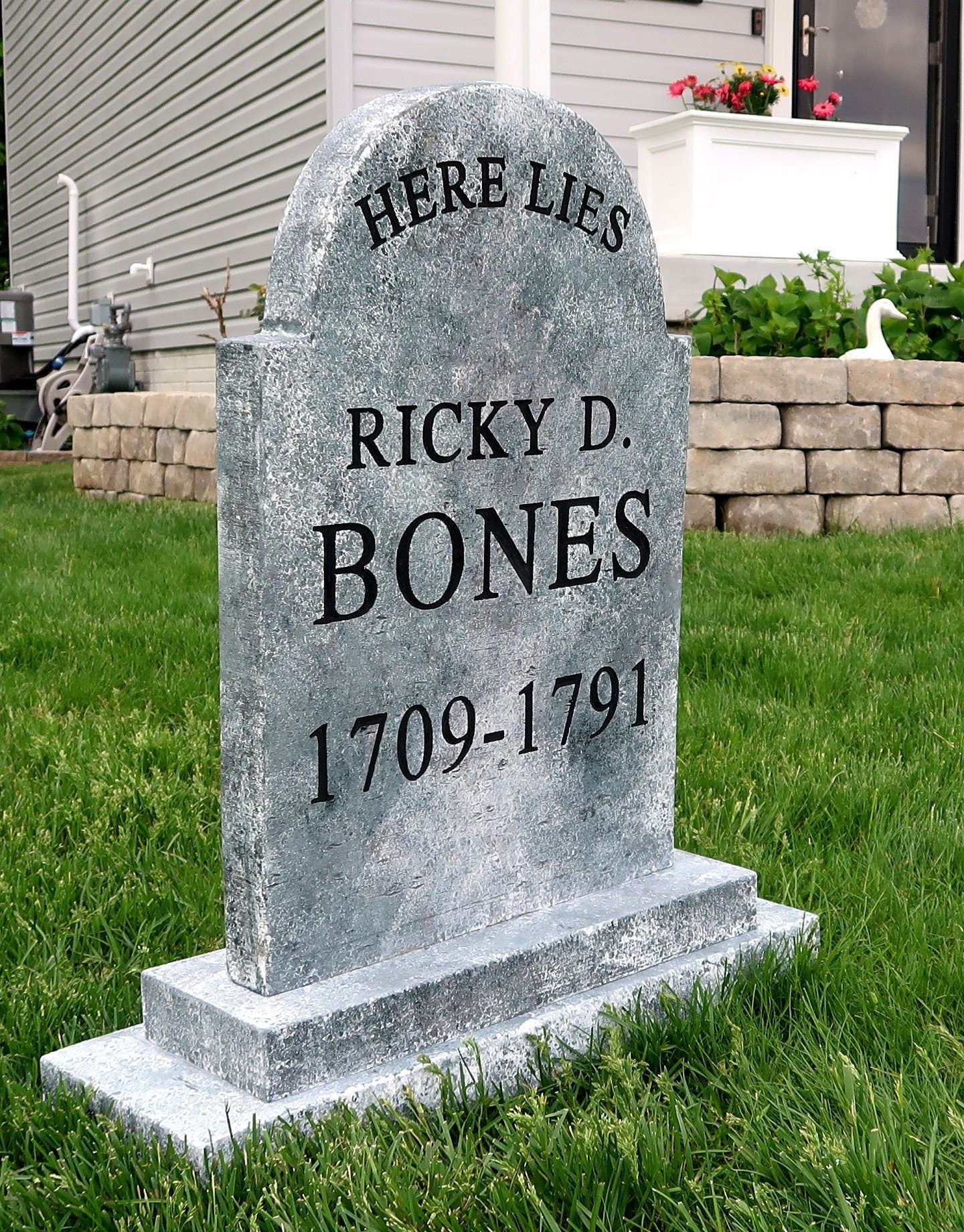 RICKY D BONES Silly Halloween Tombstone Prop