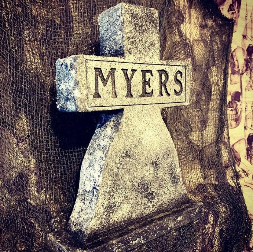 Myers Cross Halloween Mini Tombstone