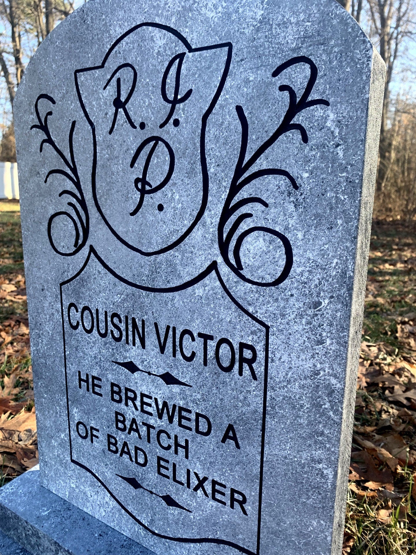 Cousin Victor Brewed a Batch of Bad Elixer Tombstone